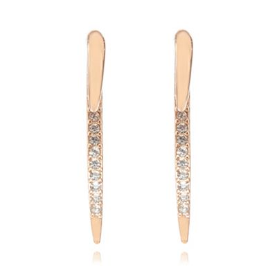 Rose gold crystal swing earrings